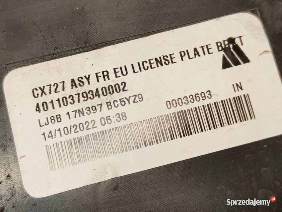 Uchwyt Ramka Tablicy Rejestracyjnej Ford Mustang Pleszew