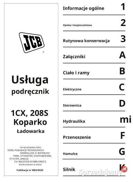 JCB 1CX instrukcja naprawy Kielce