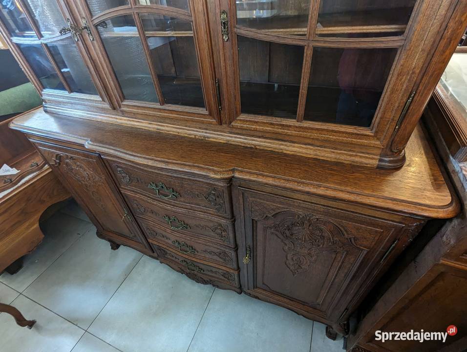Dębowy kredens ludwikowski kompletusklep Dąbrowa Dąbrowa Górnicza