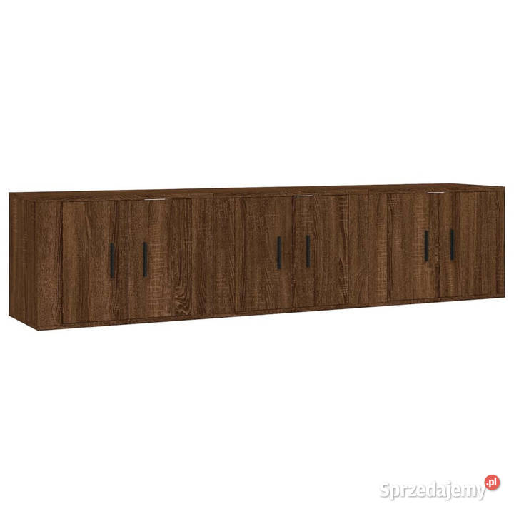 Wiszące szafki TV 3 brązowy dąb 57x345x40 Meble Warszawa