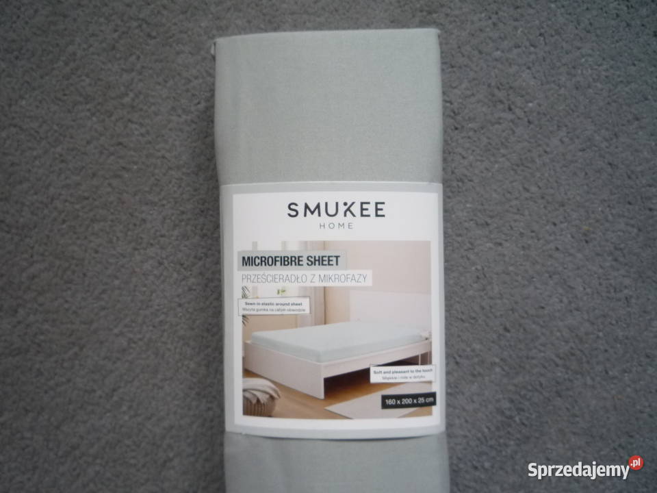 Smukee Nowe Szare Prześcieradło 160x200x25 Szczecin