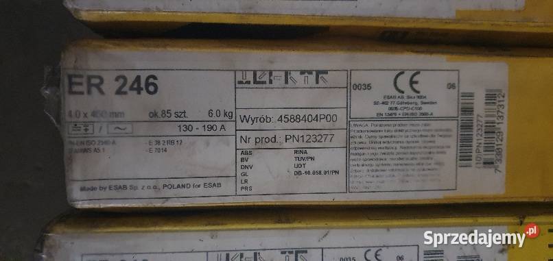 Elektrody er246 Pakość