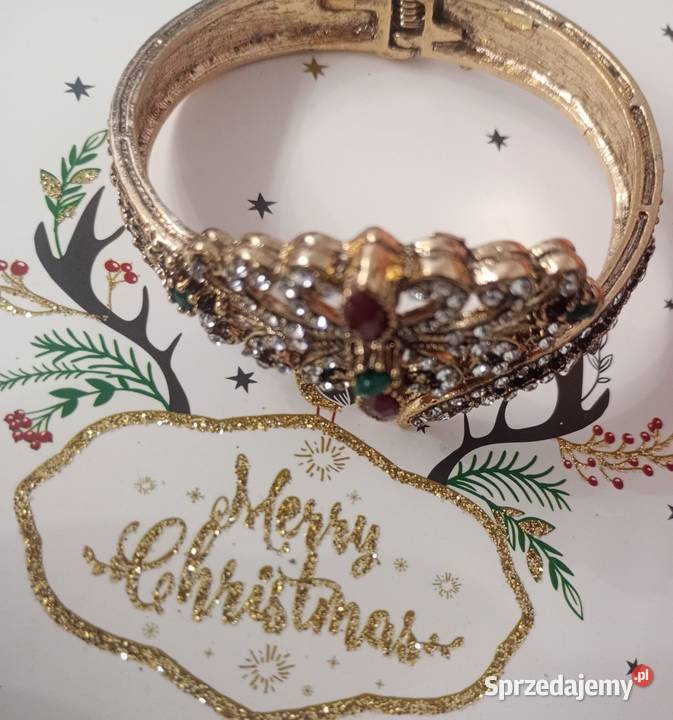 Piękna lśniąca bransoletka mankietowa styl Białystok sprzedam