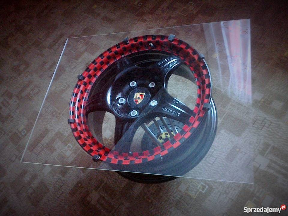 Stolik z Felgi Porsche Szachownica 50cm Sława