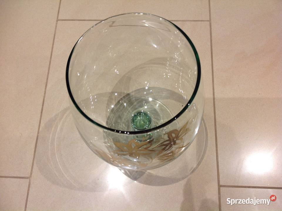Duży Kielich Wazon Szklany Lata 80 Nowa Sól