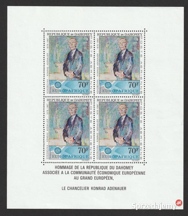 DAHOMEJ ADENAUER 1967 BLOK CZYSTE Łódź