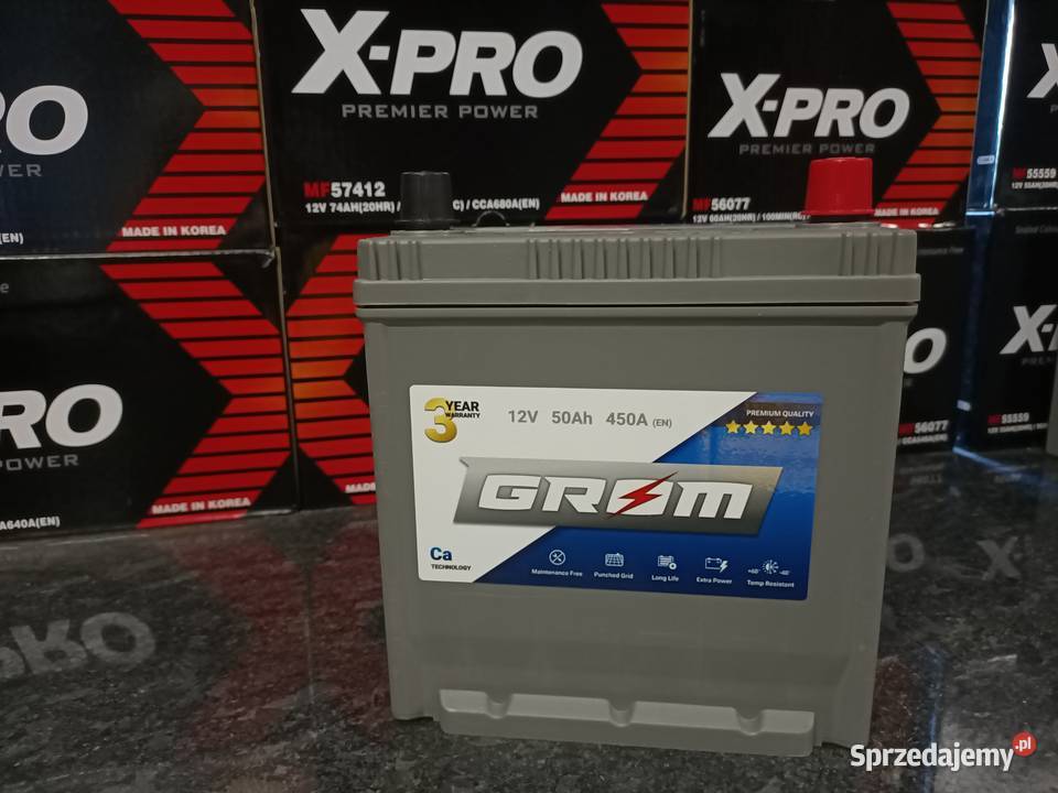 Akumulator GROM Premium 50Ah 450A EN Japan Prawy osobowe Grudziądz