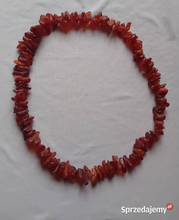 Naszyjnik z nieoszlifowanych bursztynów PRL lata Koźminek sprzedam