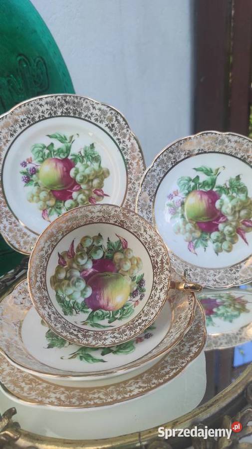 Stara Piękna Aynsley England Imperial Fruit and Pabianice