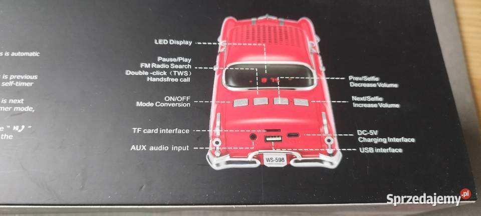 Głośnik Bluetooth Retro Samochód WS598 WSTER 10W Kraków sprzedam