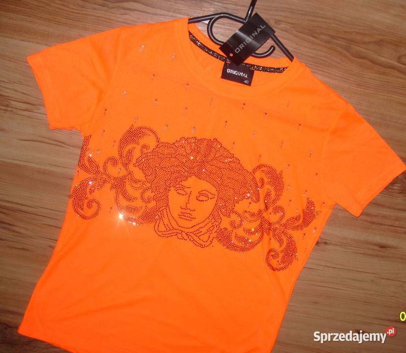 Neonowy pomarańcz bluzeczka T SHIRT z twarzą Rawicz sprzedam