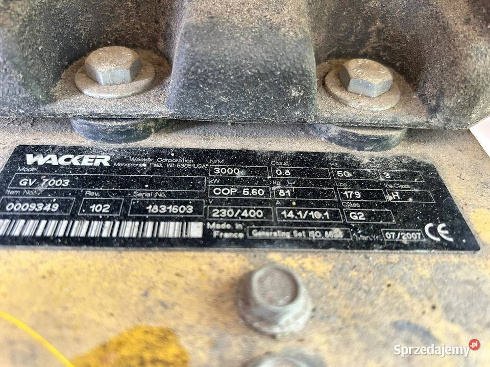 Agregat prądotwórczy Wacker GV7003