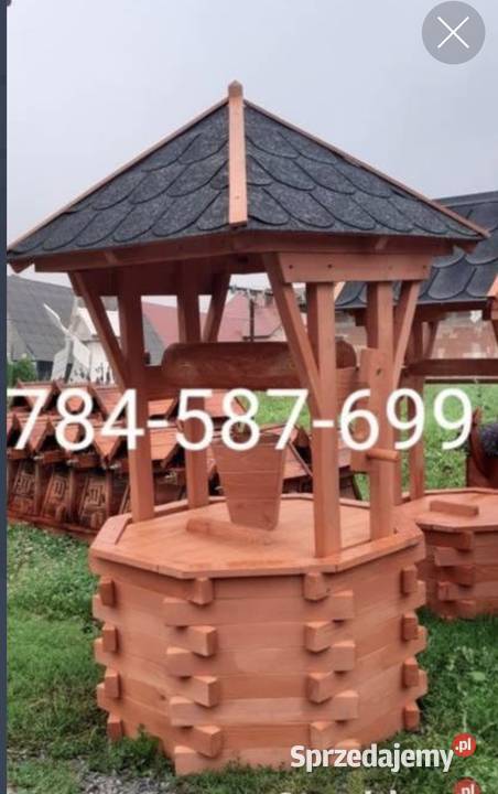 Studnia ogrodowa drewniana ozdobna na krąg śląskie Bielsko-Biała