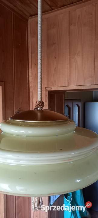 Wisząca lampa Art Deco Ładny duży klosz ampla 2 Antyki Skierniewice