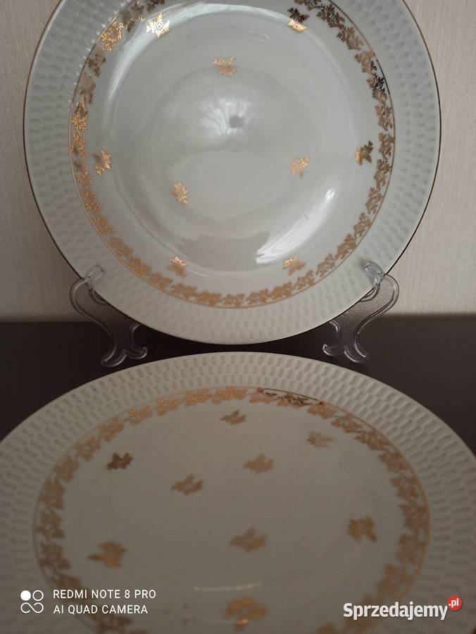 Talerze fason Karol porcelana Chodzież Porcelana i szkło Warpechy Stare