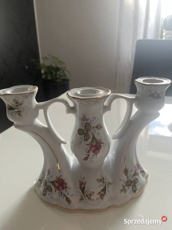 Porcelana Chodzież Świecznik trojramienny