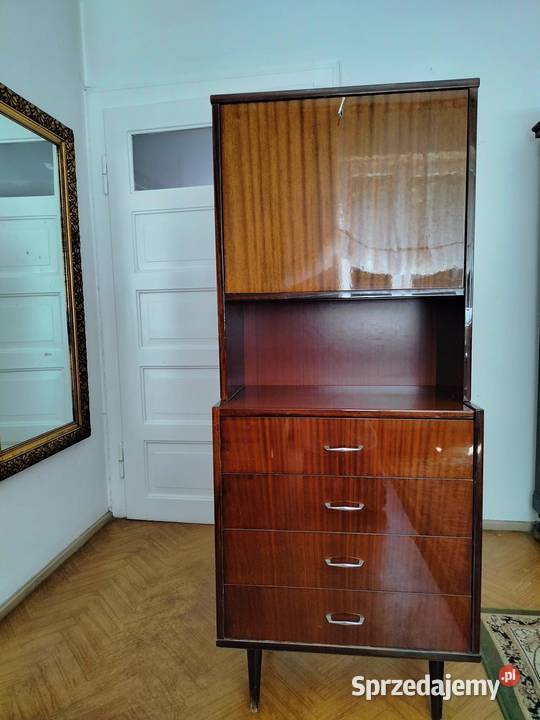 Szafka z barkiem wzór mahońpołysk z epoki PRL Racibórz sprzedam