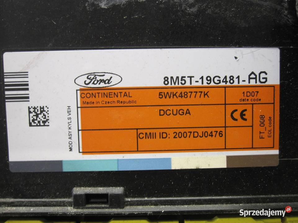 FORD KUGA MK1 I 20 TDCI 11r moduł komfortu Układ elektryczny, zapłon świętokrzyskie