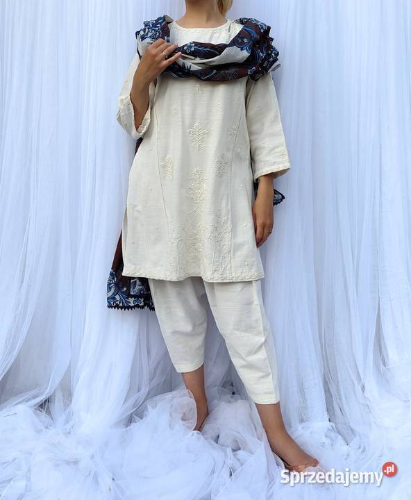 Indyjska chusta dupatta szal oversize retro Dla kobiet Szczecin