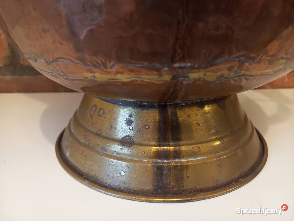 Pojemnik miedziany z ceramiką Osłanka na Gawroniec sprzedam