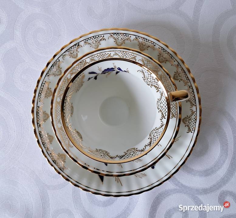Trio Chodzież kobalt i złocenia filiżanka 160 ml Porcelana i szkło Strzelce Krajeńskie