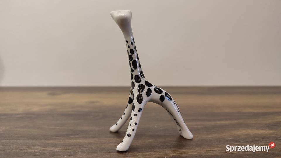 Porcelanowa figura Żyrafa Ćmielów projekt Hanny Bydgoszcz