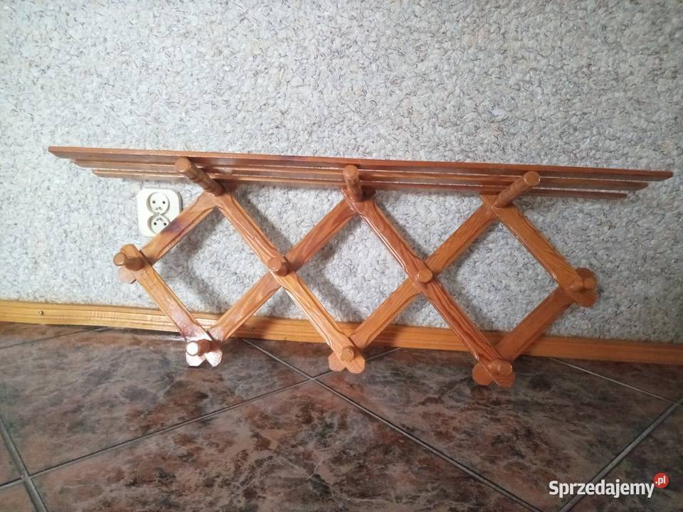 Wieszak drewniany z półką 7 uchwytów zachodniopomorskie Pyrzyce