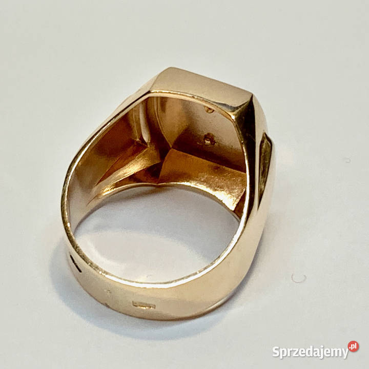 Złoty SYGNET męski 585 14K herbowy masywny Sygnety mazowieckie Warszawa