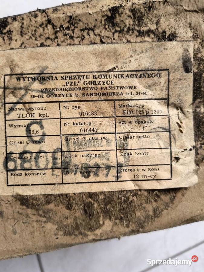 Tłoki z epoki PRL Fiat 125p sprzedam