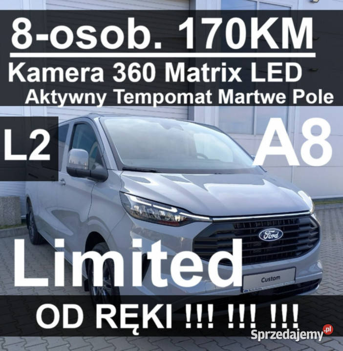 Ford Transit Custom 8osobowy L2 A8 170 Kamera gniazdo USB sprzedam