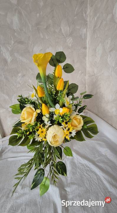 Dekoracja stroik kompozycja na cmentarz Komplet Kompozycje kwiatowe wielkopolskie Pleszew