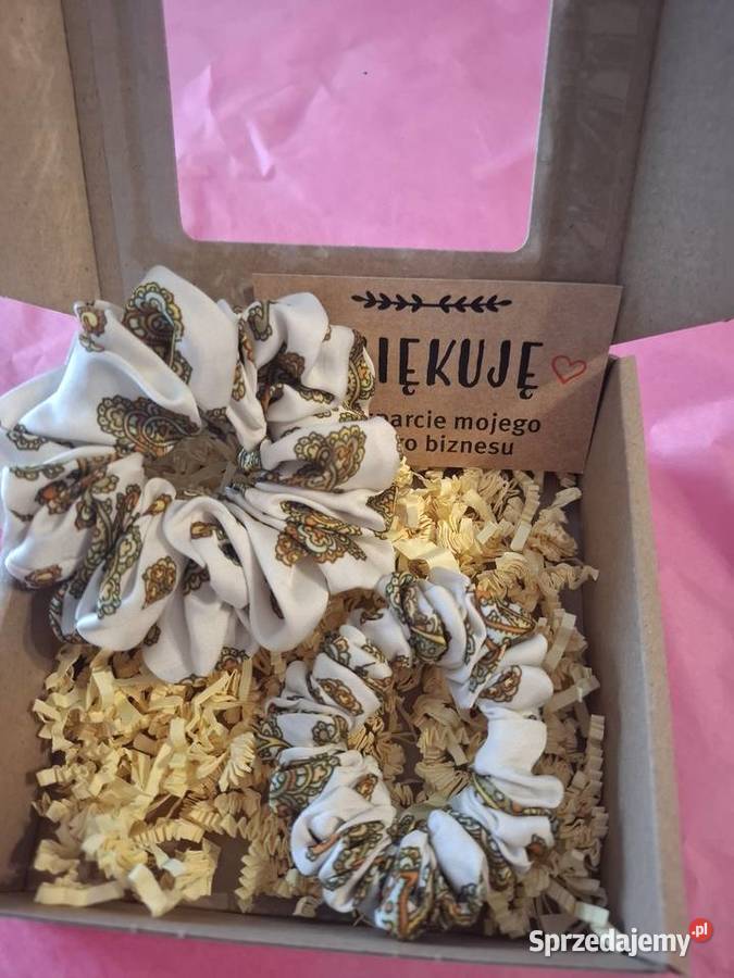 Zestaw mana i córka 2 scrunchie handmade Smolice