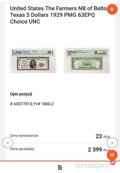 USA 5 Dolarów 1929 r Chicago PMG 64 EPQ Węgorzewo