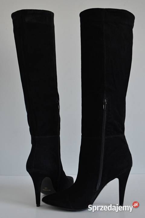 Zamszowe kozaki Minelli Vannia lekkie szpilki na Kozaki podlaskie Białystok