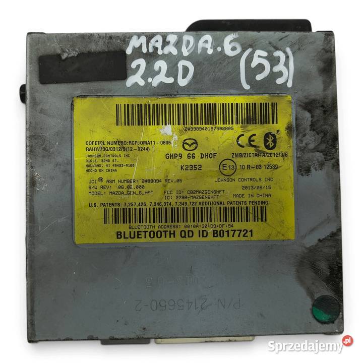 MODUŁ STEROWNIK BLUETOOTH Mazda CX5 6 B017721 Sprzęt audio fabryczny Chełm