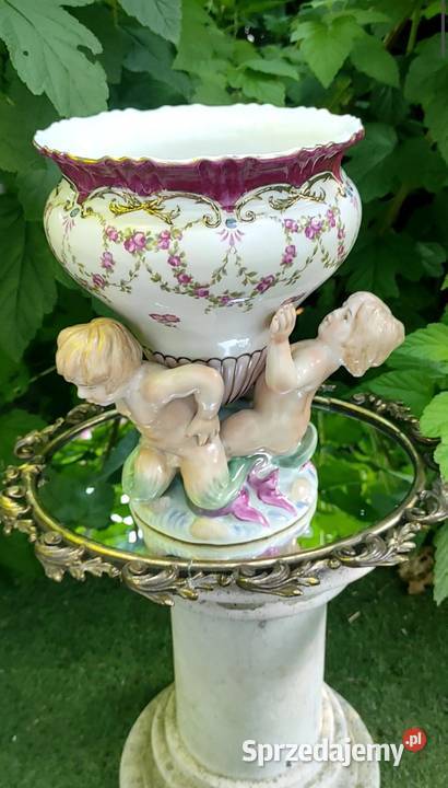 Sevres styl Barokowy ręcznie malowany duży wazon Pabianice