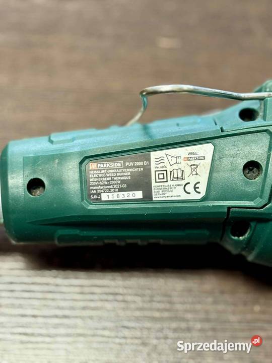 Wypalarka do chwastów Parkside PUV 2000 B1 2000W Elbląg sprzedam