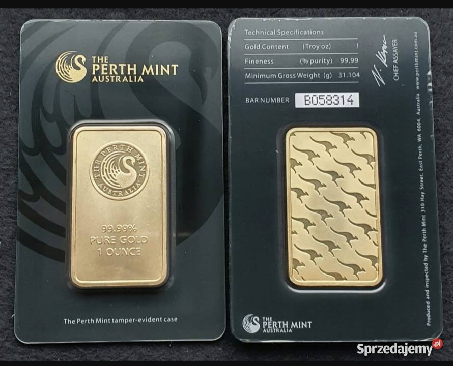 SZTABKA ZŁOTA 1OZ VERIS SCAN PERTH MINT REPLIKA Karczew