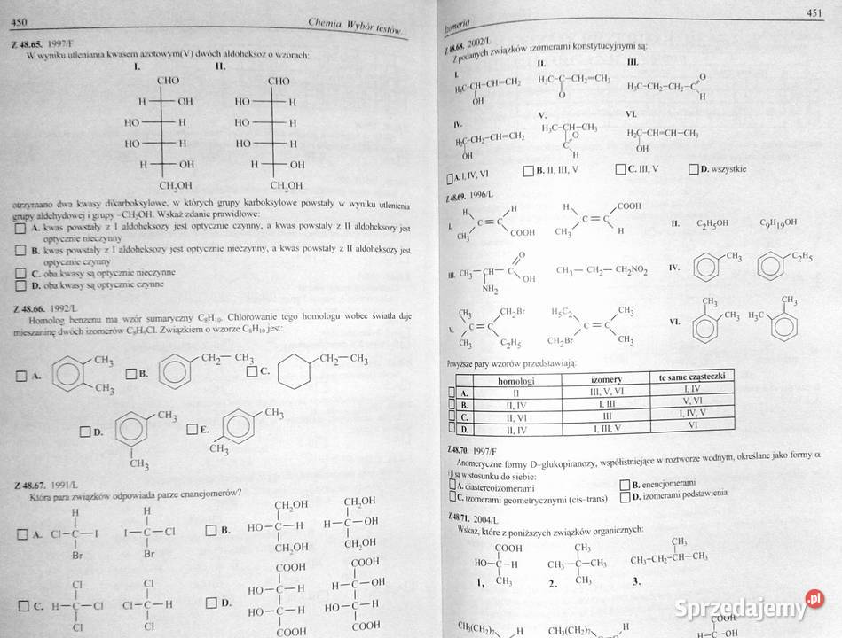 Chemia wybór testów maturzystów i kandydatów na sprzedam