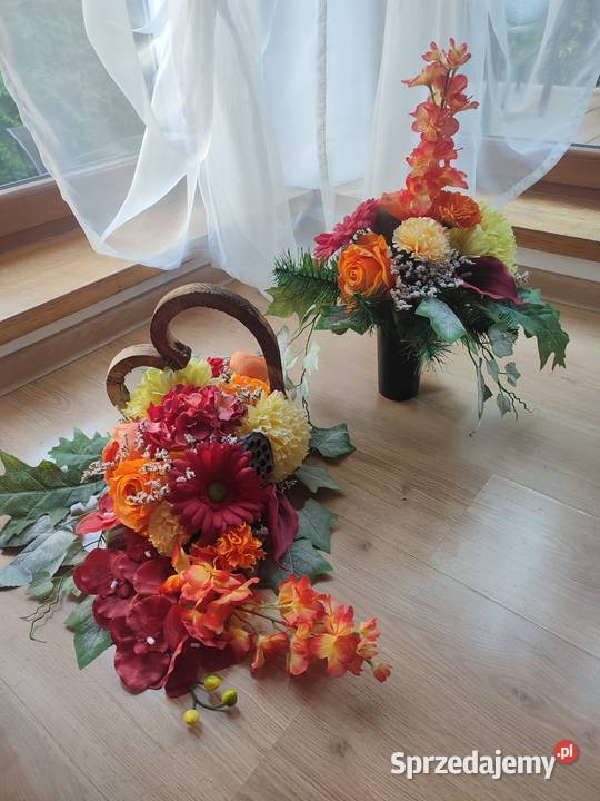 Zestaw na cmentarz komplet na grób pomarańczowy Sosnowiec