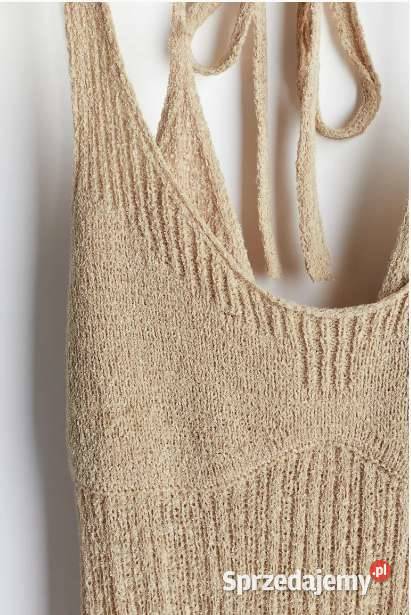 dwuwarstowa sukienka z ażurowej dzianiny HM xxs Toruń