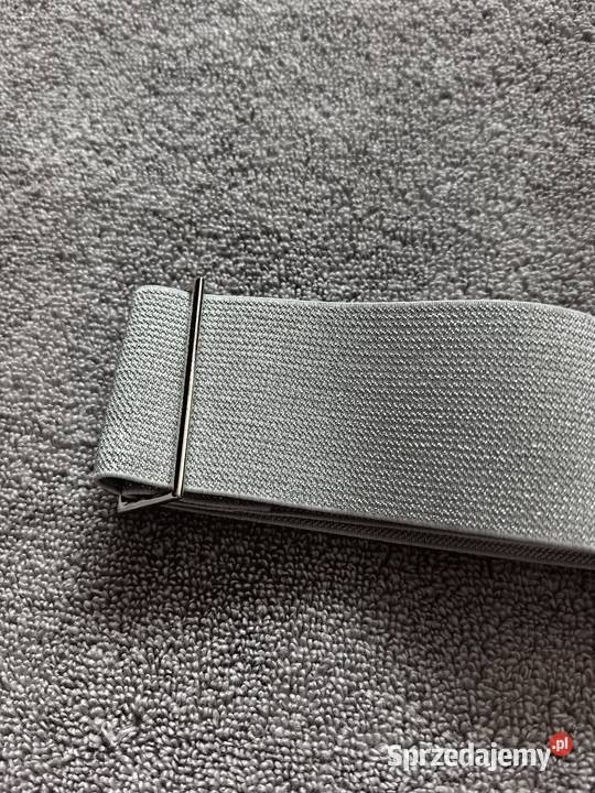 Pasek guma regulowany one size srebrny Galanteria i dodatki Wrocław