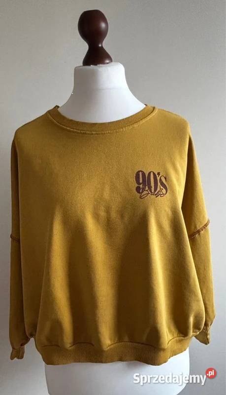 Bluza damska musztardowa oversize vintage 90s Inny wzór Szczecin