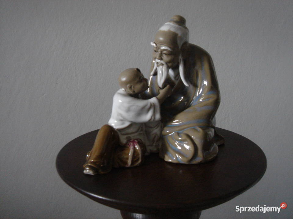 Stara chińska figurka ceramiczna sygnowana