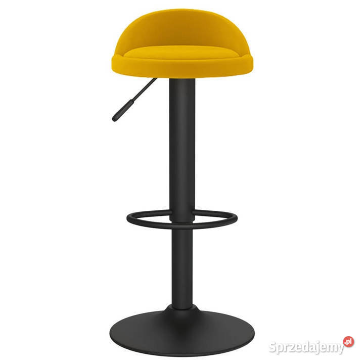 Stołki barowe 2 żółte obite aksamitem WM333608 sprzedam