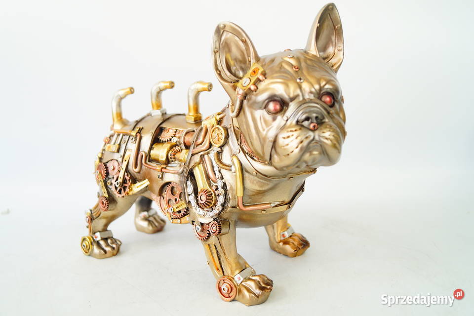 PIES MECHANICZNY BULDOG rzeźba steampunk wielkopolskie Gizałki