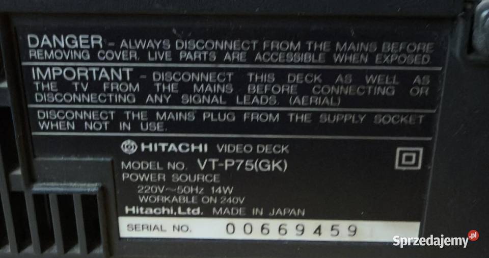 Hitachi video deck VTP75GK z pilotem