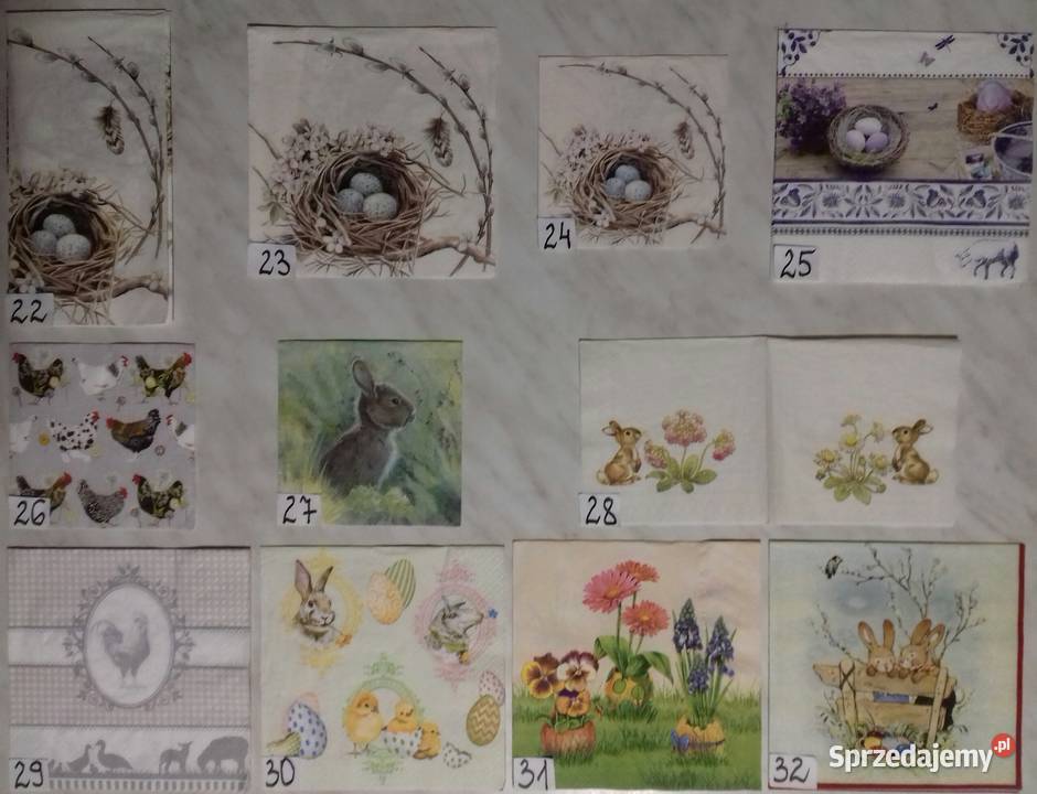 Serwetki decoupage Wielkanoc zestaw B Laskowiec