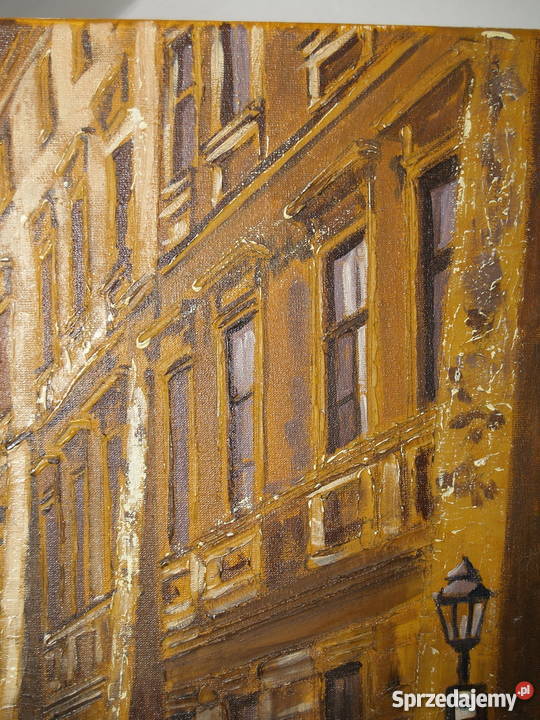 Olejny obraz Krakowa sygnowany MŁozińska Malarstwo Tarnów