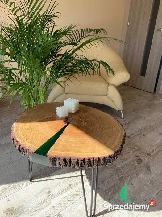 Stolik kawowy z żywica epoksydową dąb Wrocław